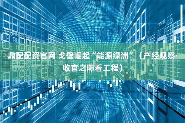 鼎配配资官网 戈壁崛起“能源绿洲”（产经观察·收官之际看工程）
